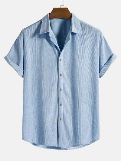 Katoenen corduroy korte mouwen shirt