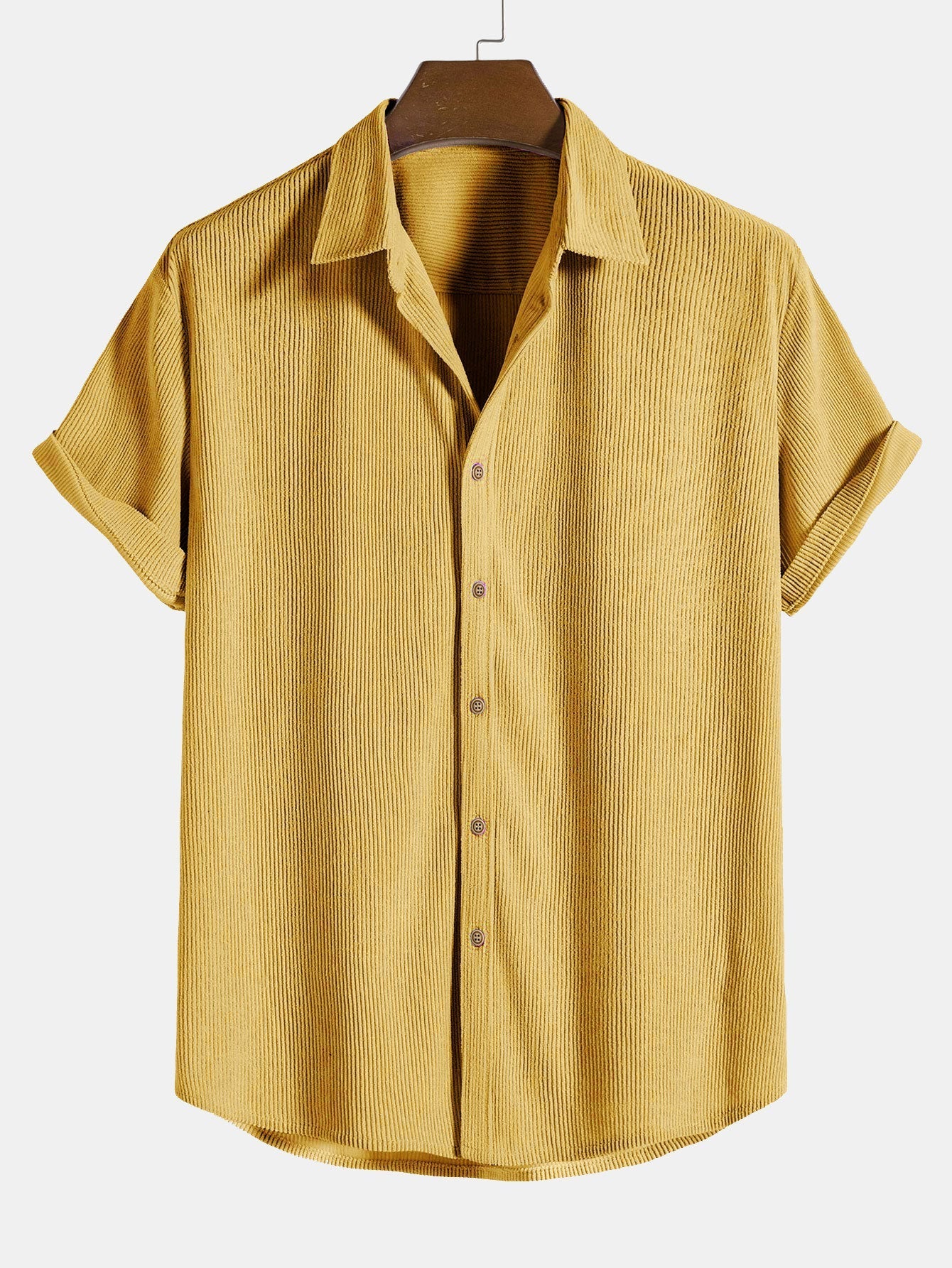 Katoenen corduroy korte mouwen shirt