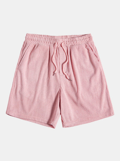 Korte mouwen corduroy shirt met knopen en shorts