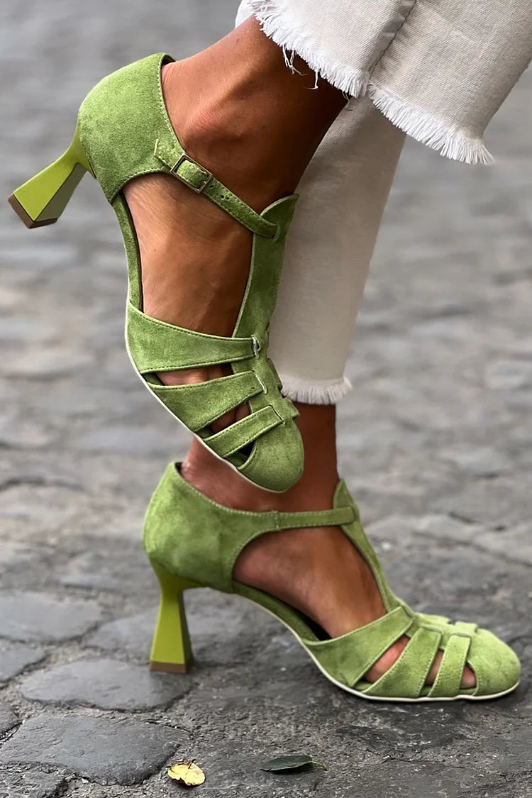 FRANCESCA | Elegante Sandalen met middelhoge hak en stijlvol kruisontwerp
