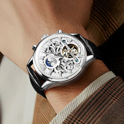 Philipp® | Automatische Mechanische Horloge met Leren Band