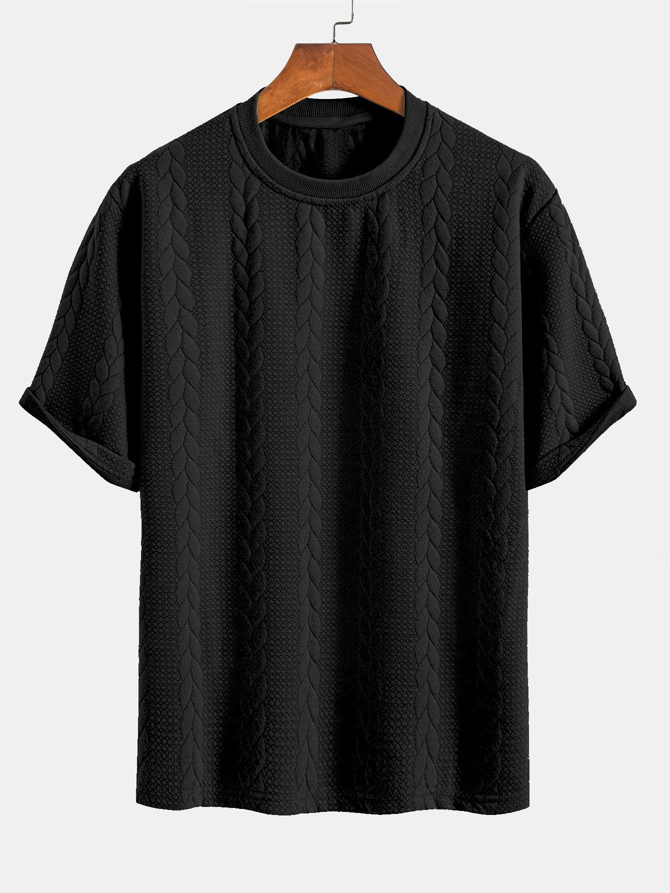 T-shirt Jacquard met halflange mouwen voor ontspanning