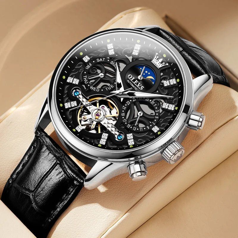 Philipp® | Automatische Mechanische Horloge met Leren Band