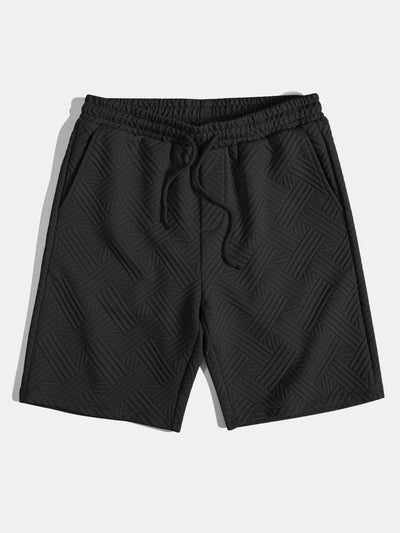 Gestreepte jacquardknopshirt & Shorts met trekkoord