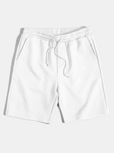 Gestreepte jacquardknopshirt & Shorts met trekkoord