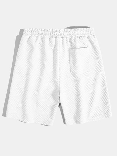 Gestreepte jacquardknopshirt & Shorts met trekkoord