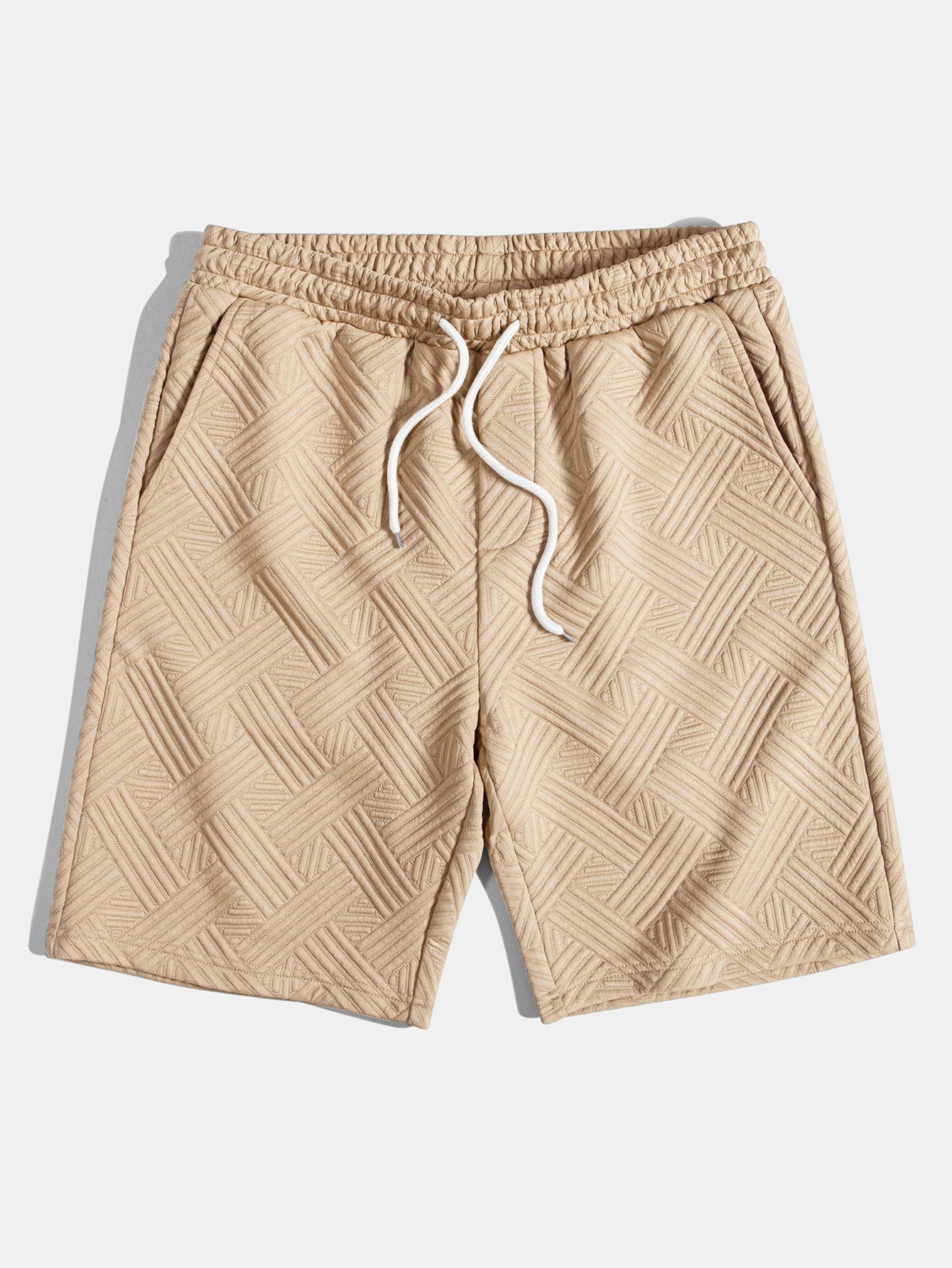 Gestreepte jacquardknopshirt & Shorts met trekkoord