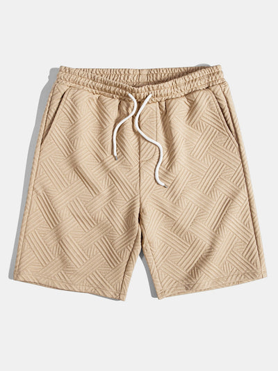 Gestreepte jacquardknopshirt & Shorts met trekkoord