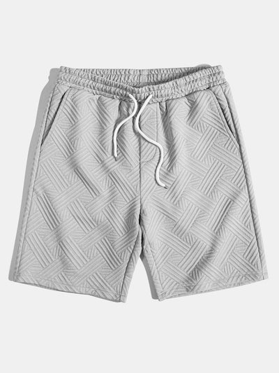 Gestreepte jacquardknopshirt & Shorts met trekkoord