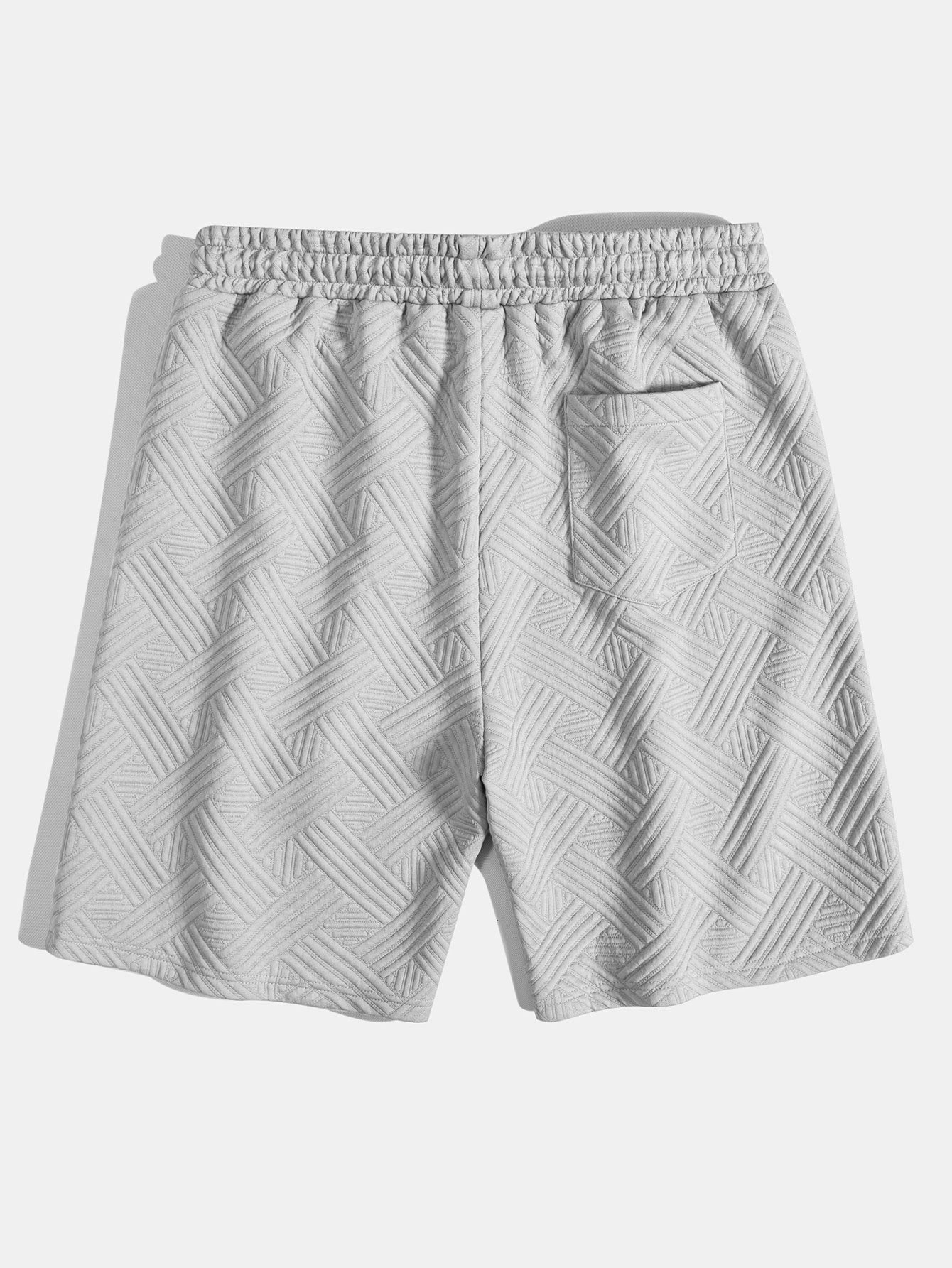 Gestreepte jacquardknopshirt & Shorts met trekkoord