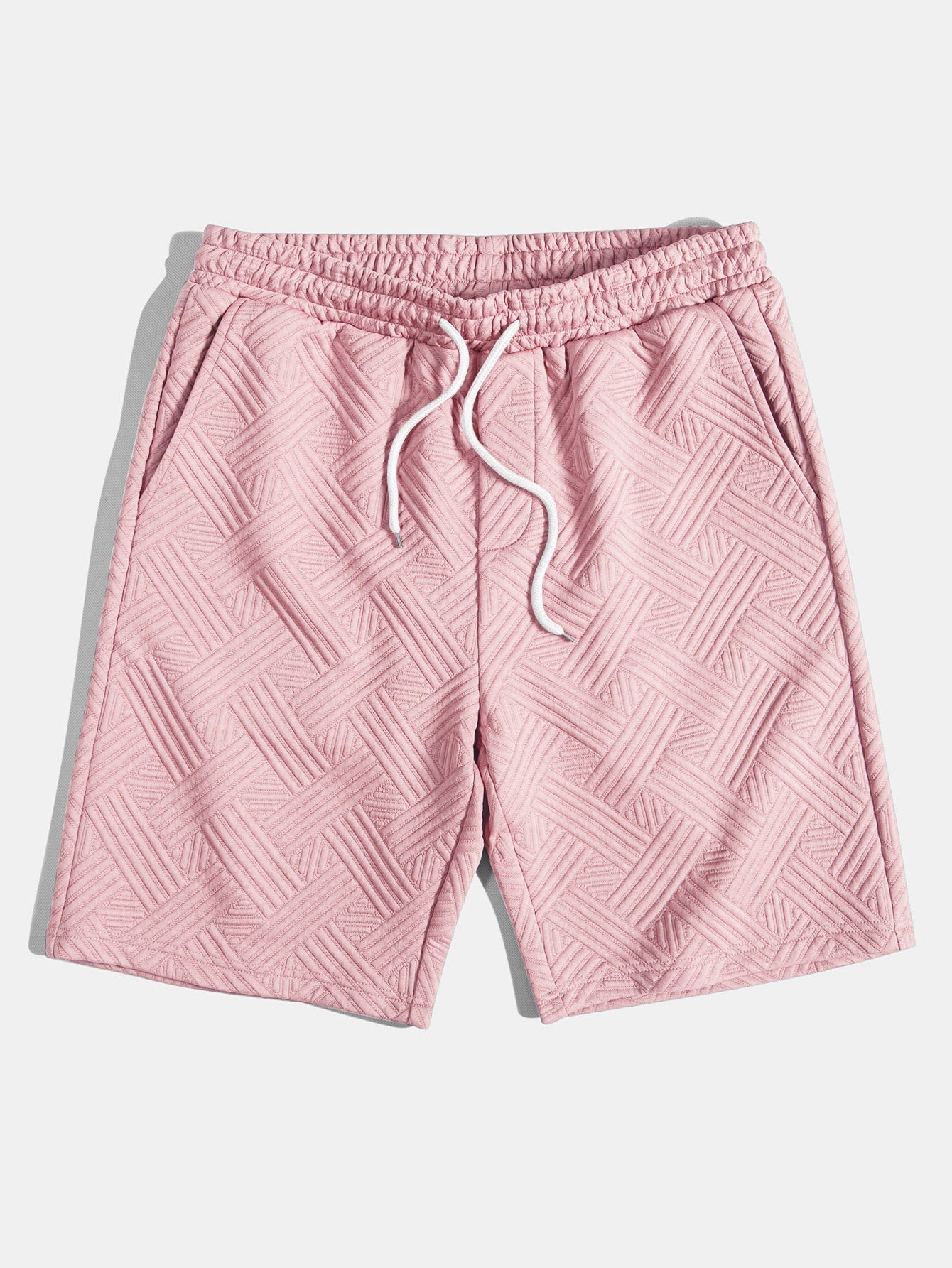 Gestreepte jacquardknopshirt & Shorts met trekkoord