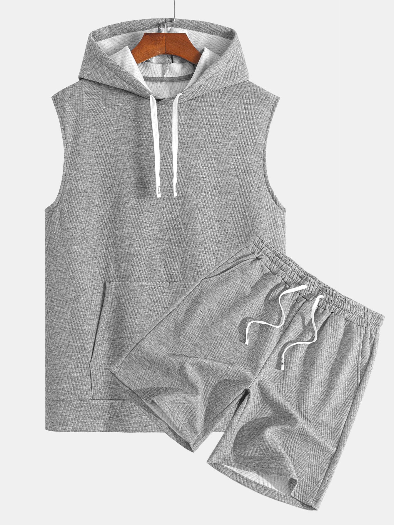 Mouwloze hoodie in gestreept jacquard <tc>T-Shirt</tc> &amp; Shorts