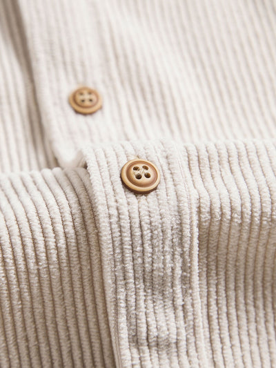 Katoenen corduroy korte mouwen shirt