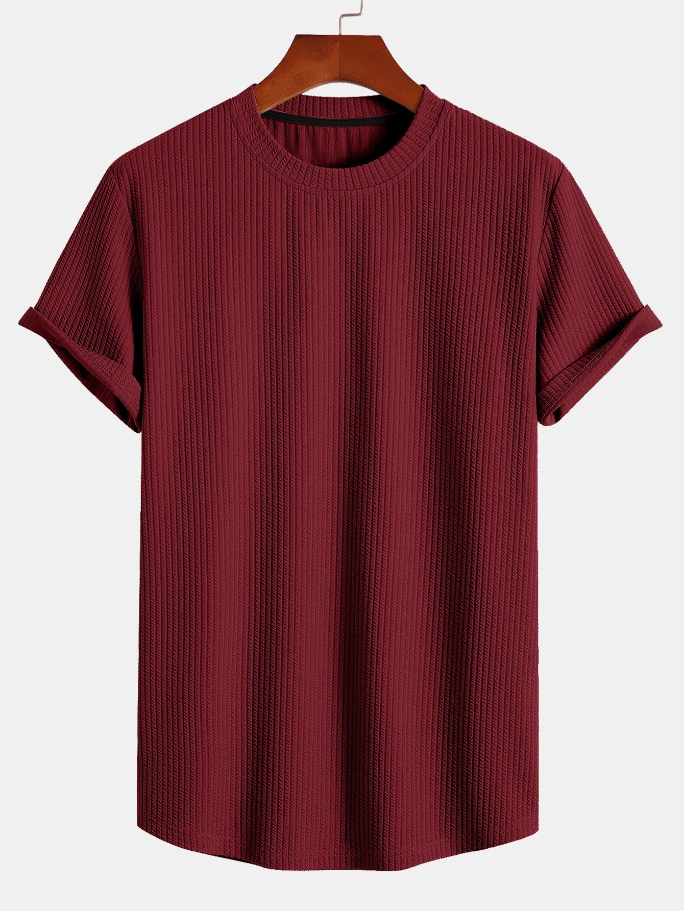 T-shirt met spierribbel