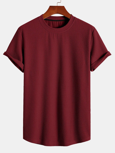 T-shirt met spierribbel