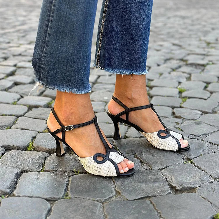 ISABELLA | MIDDELAHOGE RETRO-HIELSANDALEN