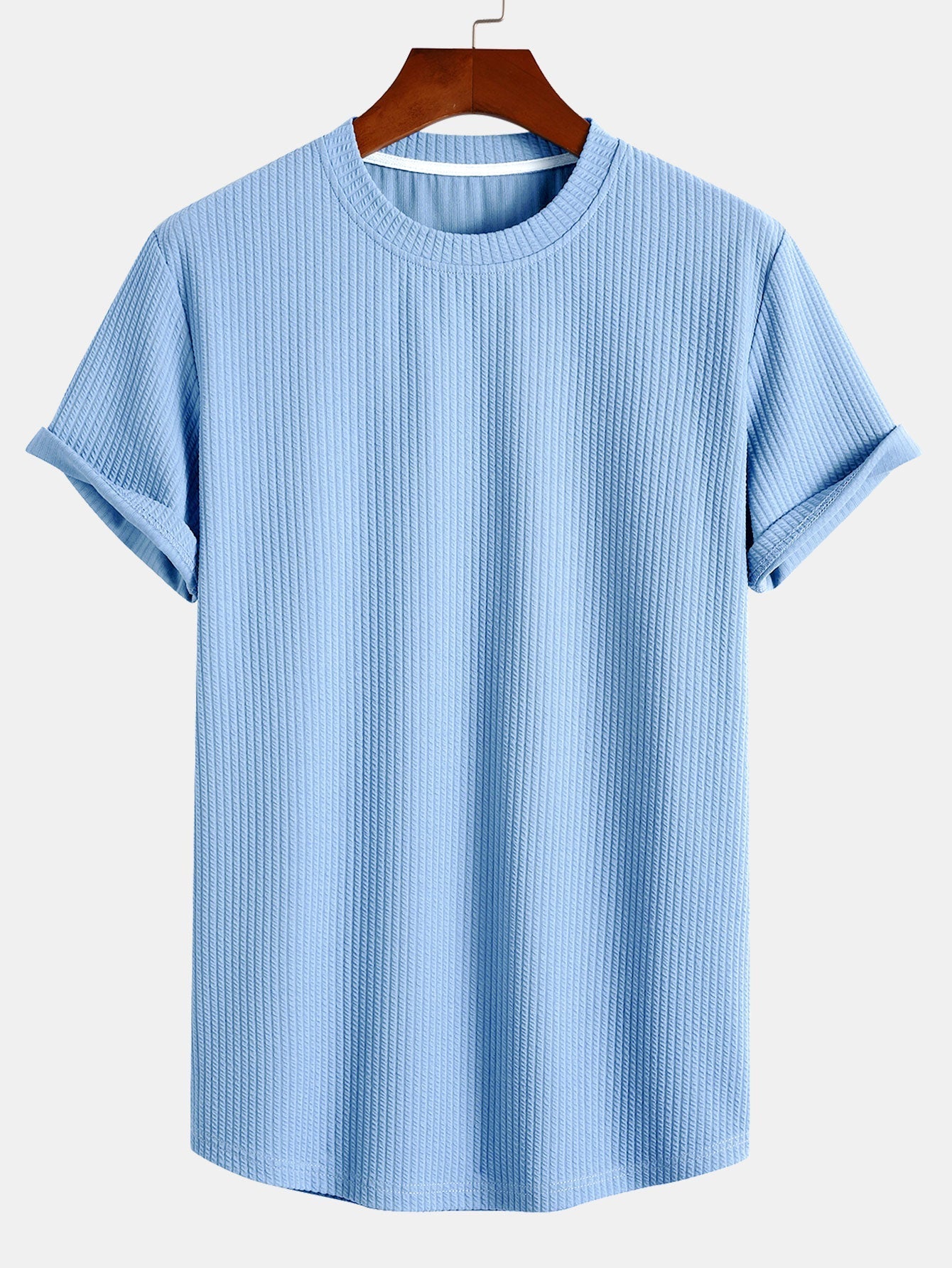 T-shirt met spierribbel