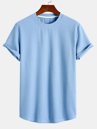 T-shirt met spierribbel