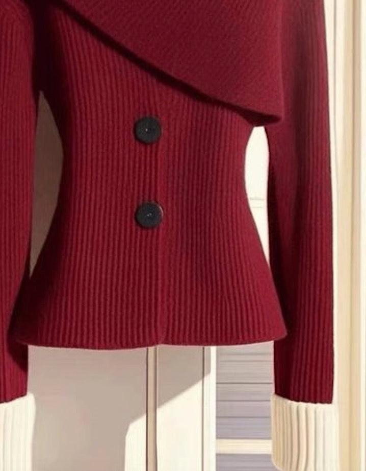 Traude® | Rode trui met lange mouwen en ronde hals