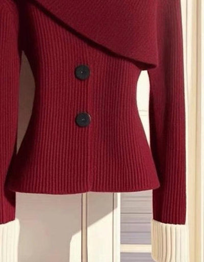 Traude® | Rode trui met lange mouwen en ronde hals