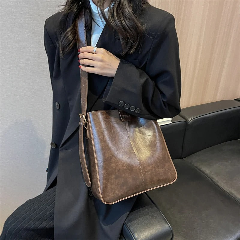 Lieke® | Handgemaakte leren tas set van tassen + clutch (Gratis)