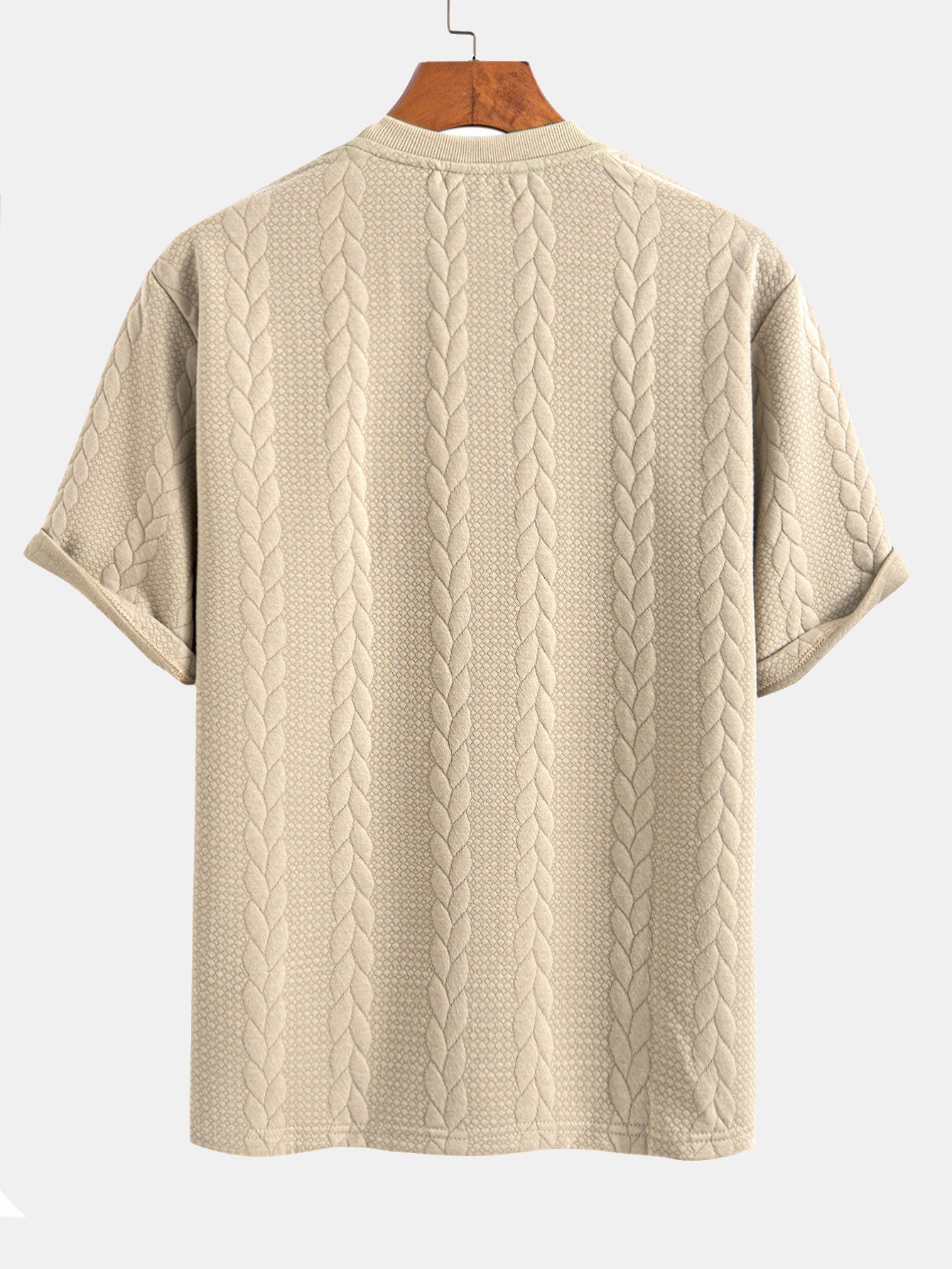T-shirt Jacquard met halflange mouwen voor ontspanning