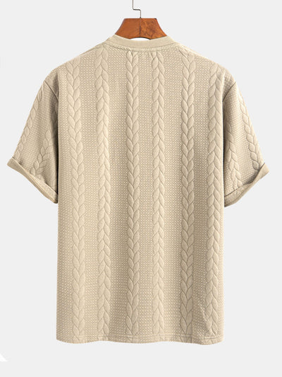 T-shirt Jacquard met halflange mouwen voor ontspanning