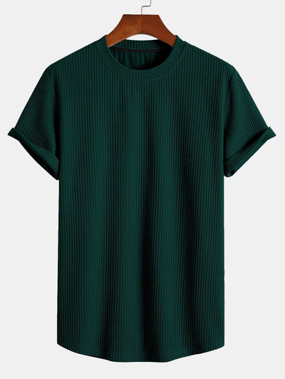 T-shirt met spierribbel