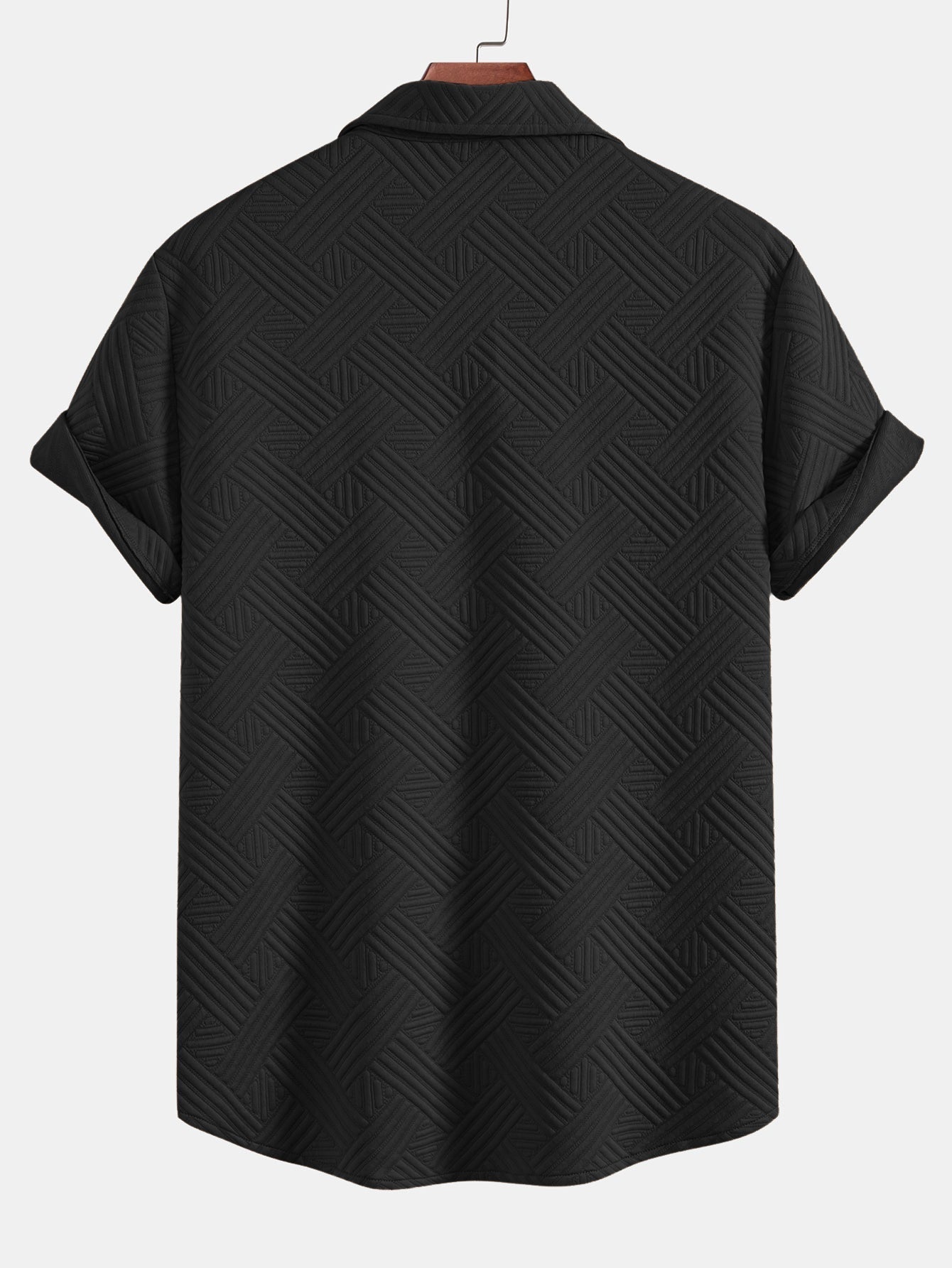 Gestreepte jacquardknopshirt & Shorts met trekkoord
