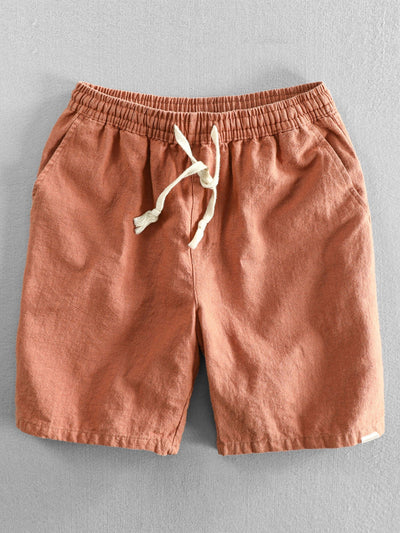 Linnen-katoen shorts met koord