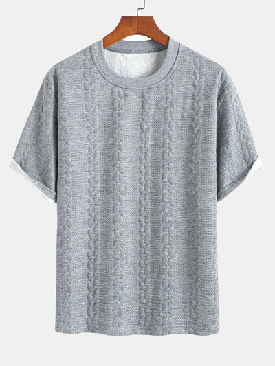 T-shirt Jacquard met halflange mouwen voor ontspanning