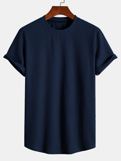 T-shirt met spierribbel