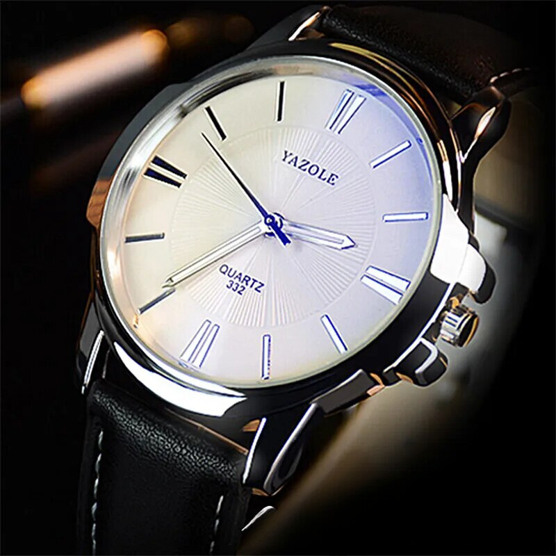 Raphael® | Luxe Blauwe Glas Lederen Horloge
