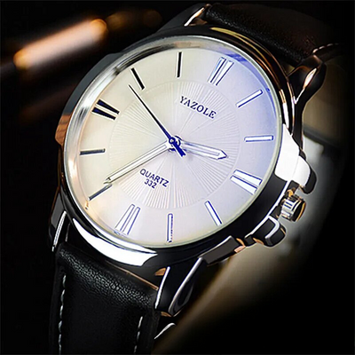 Raphael® | Luxe Blauwe Glas Lederen Horloge