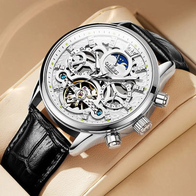Philipp® | Automatische Mechanische Horloge met Leren Band