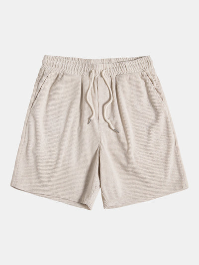 Korte mouwen corduroy shirt met knopen en shorts