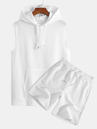 Mouwloze hoodie in gestreept jacquard <tc>T-Shirt</tc> &amp; Shorts