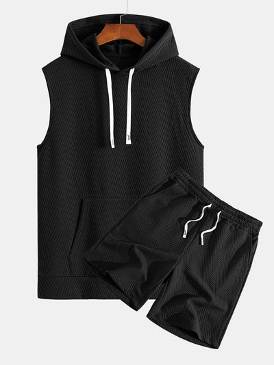 Mouwloze hoodie in gestreept jacquard <tc>T-Shirt</tc> &amp; Shorts