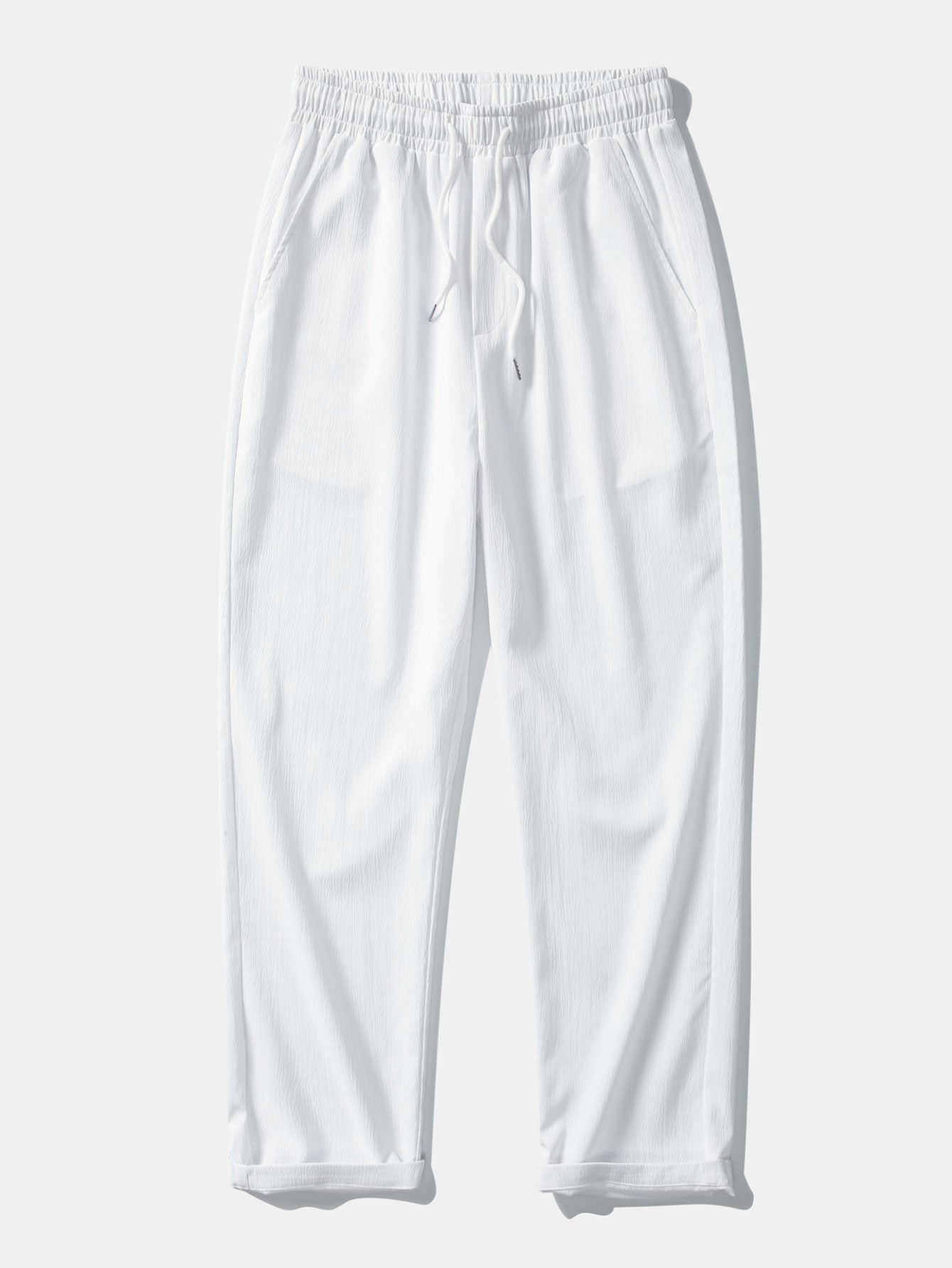 Cubaans Shirt in Textured Jacquard & Rechte Textured Anti-Kreukelpantalon