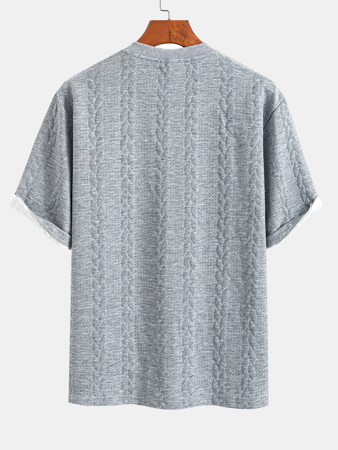 T-shirt Jacquard met halflange mouwen voor ontspanning