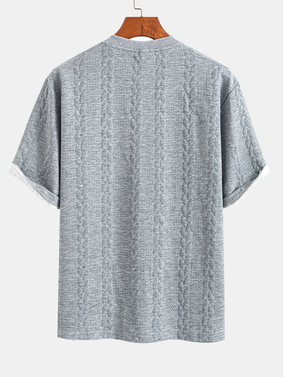 T-shirt Jacquard met halflange mouwen voor ontspanning