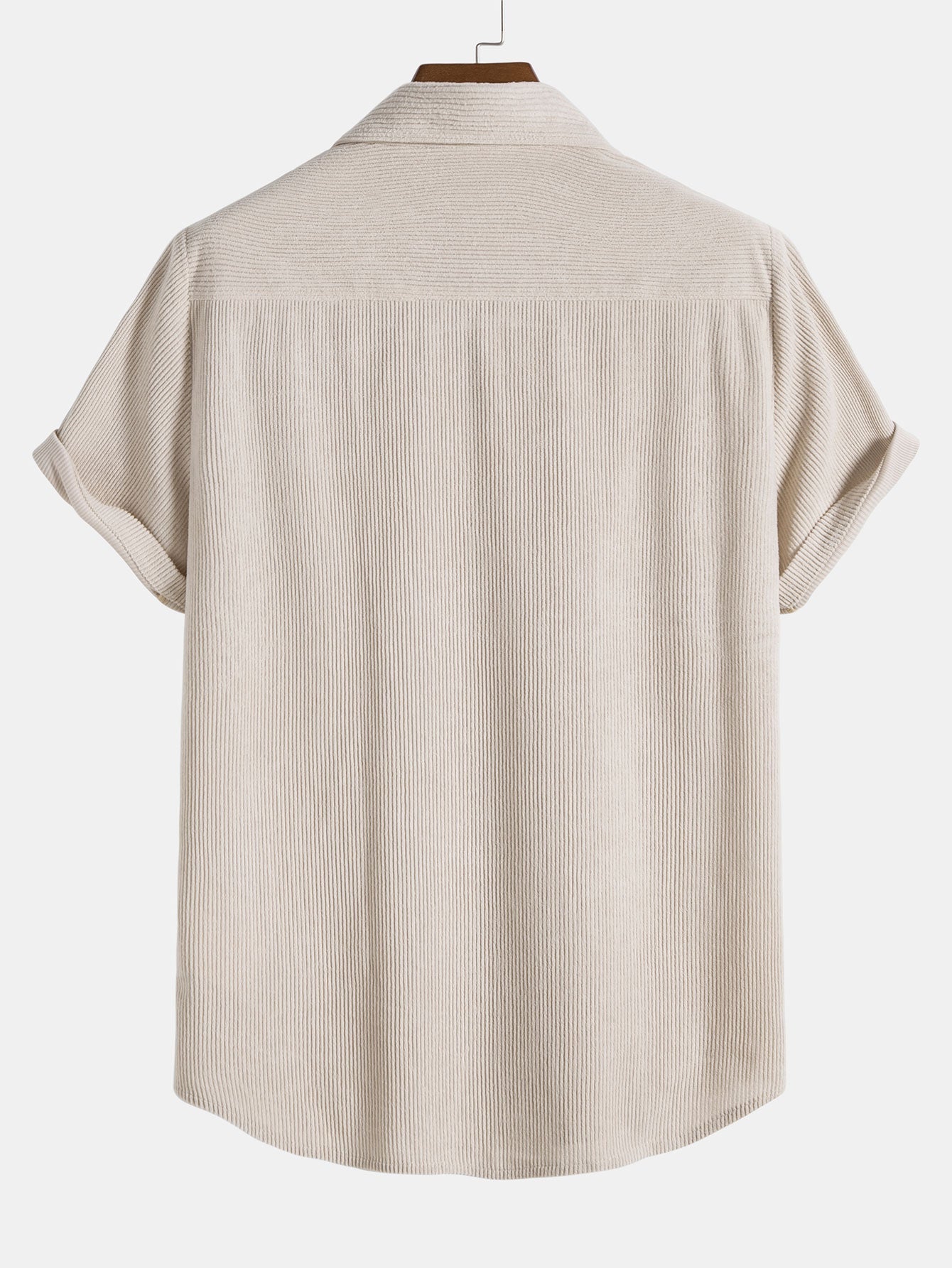 Katoenen corduroy korte mouwen shirt