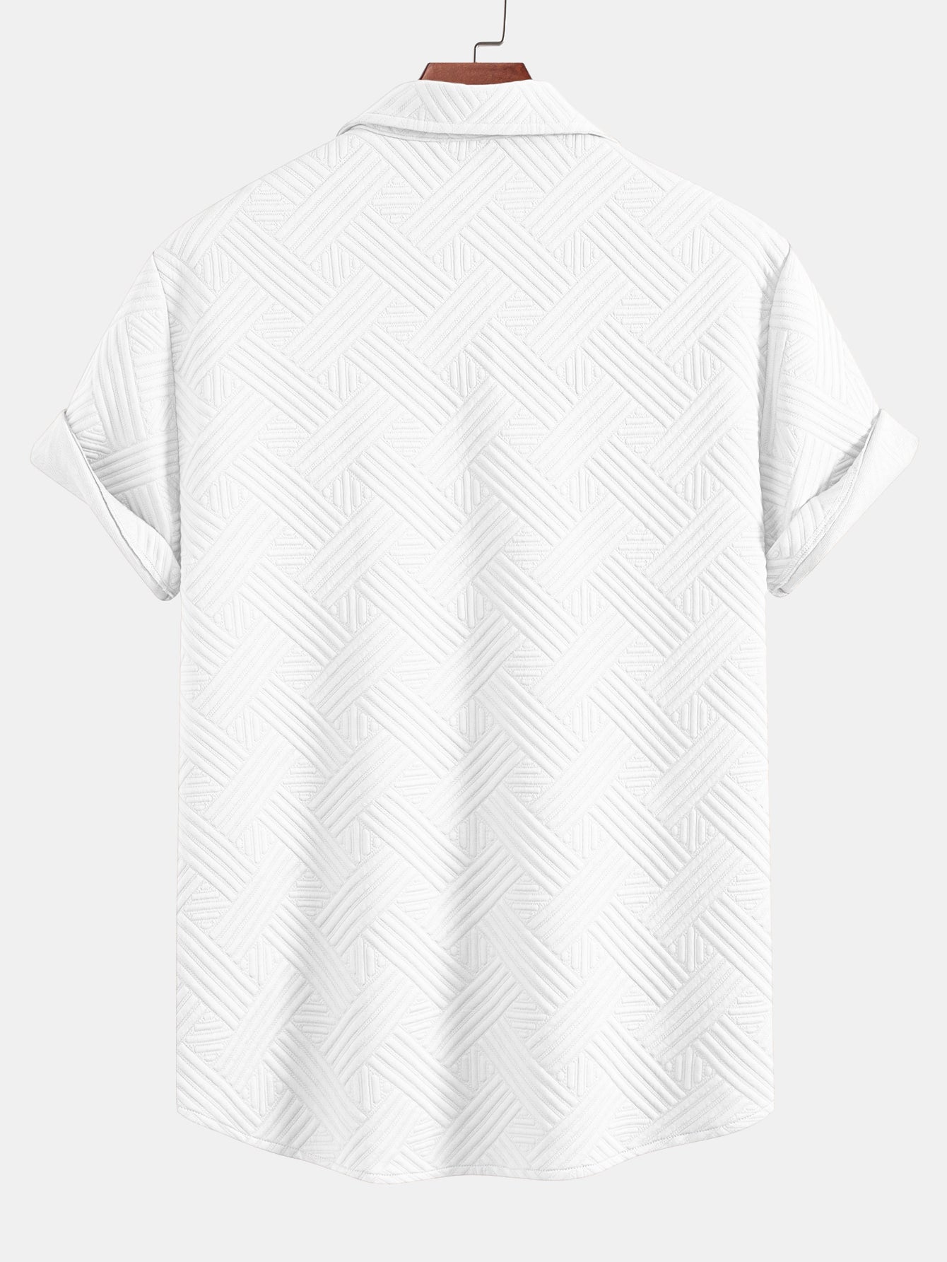 Gestreepte jacquardknopshirt & Shorts met trekkoord