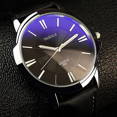 Raphael® | Luxe Blauwe Glas Lederen Horloge