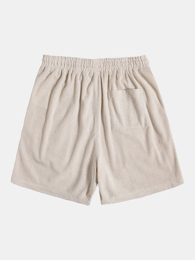 Korte mouwen corduroy shirt met knopen en shorts