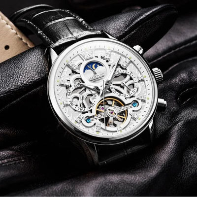 Philipp® | Automatische Mechanische Horloge met Leren Band