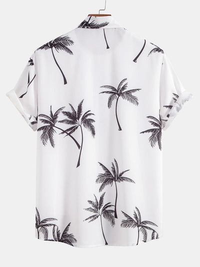 Overhemd met palmboomprint & Gestreepte zwembroek