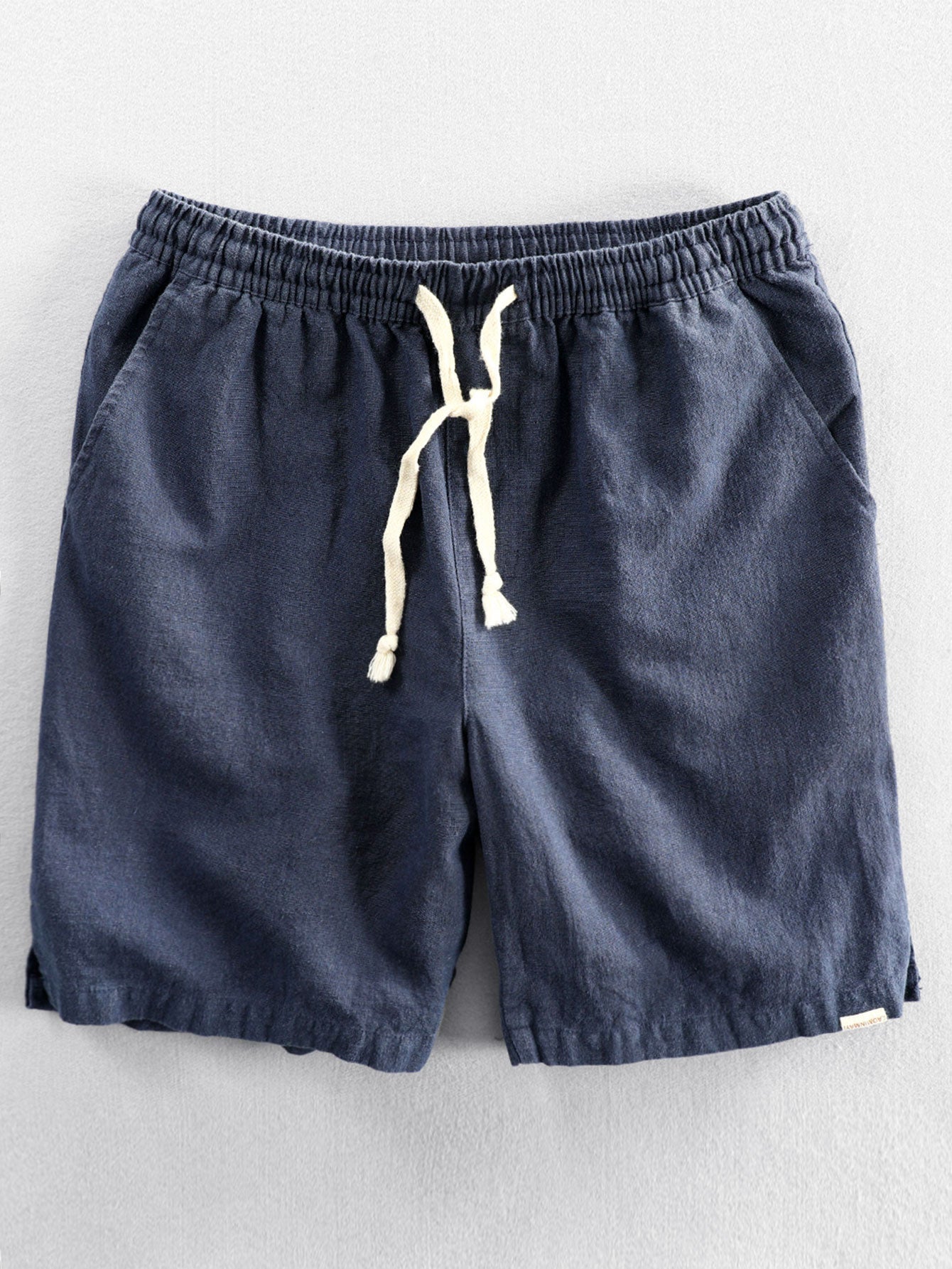 Linnen-katoen shorts met koord