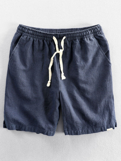 Linnen-katoen shorts met koord