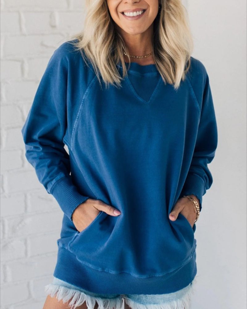 Veronika® | Ribbelsweater met zakken